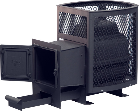 Печь банная чугунная Сибирь-20. Универсальная чугунная дверца (сетка)